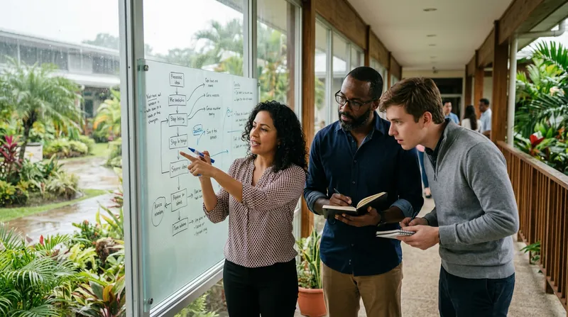 Invoices, reports and automation tools on a desk